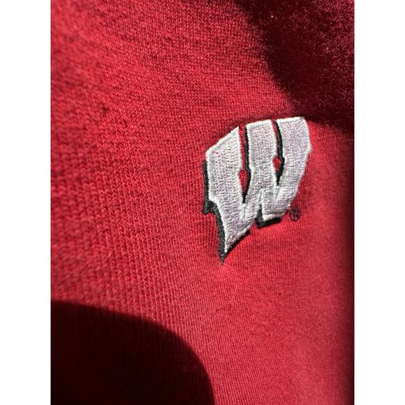 UW Badgers Adidas 3 Stripe Vtg Sweatshirt 1/4 Zip Pullover Mens XL Small Stain - Picture 10 of 14